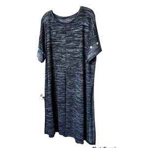 Kensie Dress over Pants Jeans Front Sides Slits SZ 1X Gray Fall Fashion Knit.